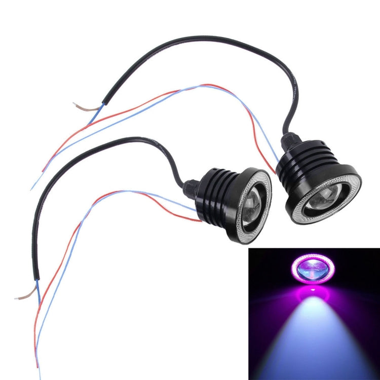 2 PCS 2.5 inch DC12V 10W 900LM 6500K Car Angel Eyes Fog Lamp Foglight, Cable Length: 20cm