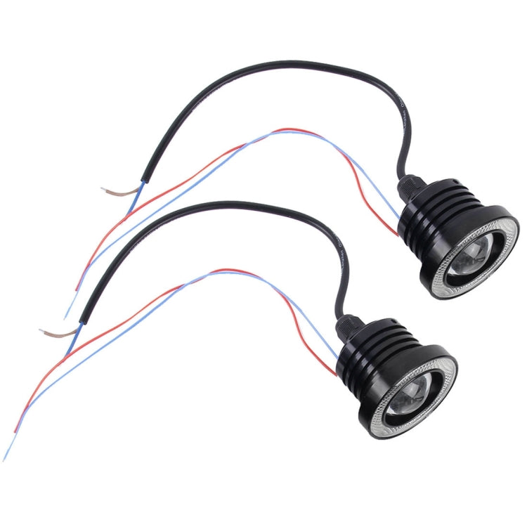2 PCS 2.5 inch DC12V 10W 900LM 6500K Car Angel Eyes Fog Lamp Foglight, Cable Length: 20cm
