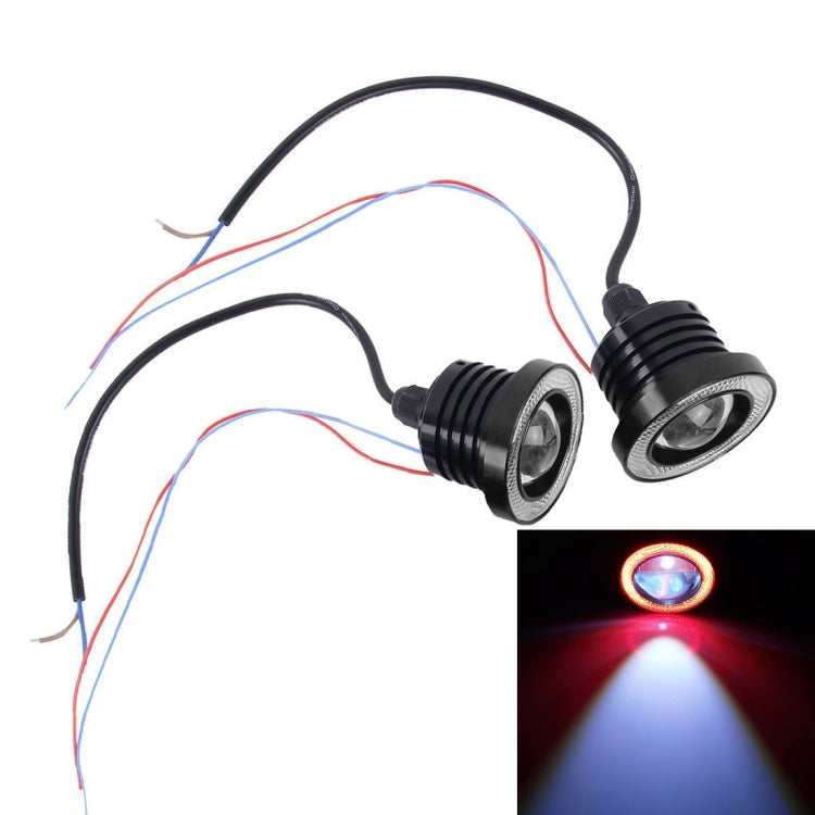 2 PCS 2.5 inch DC12V 10W 900LM 6500K Car Angel Eyes Fog Lamp Foglight, Cable Length: 20cm