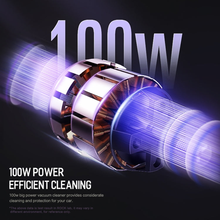 ROCK 100W 4500Pa Strong Suction Portable Car Vacuum Cleaner with LED Light, Cable Length: 5m, DC 12V