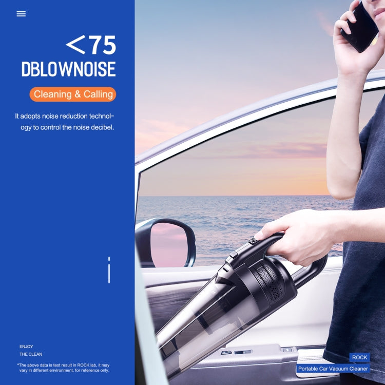 ROCK 100W 4500Pa Strong Suction Portable Car Vacuum Cleaner with LED Light, Cable Length: 5m, DC 12V