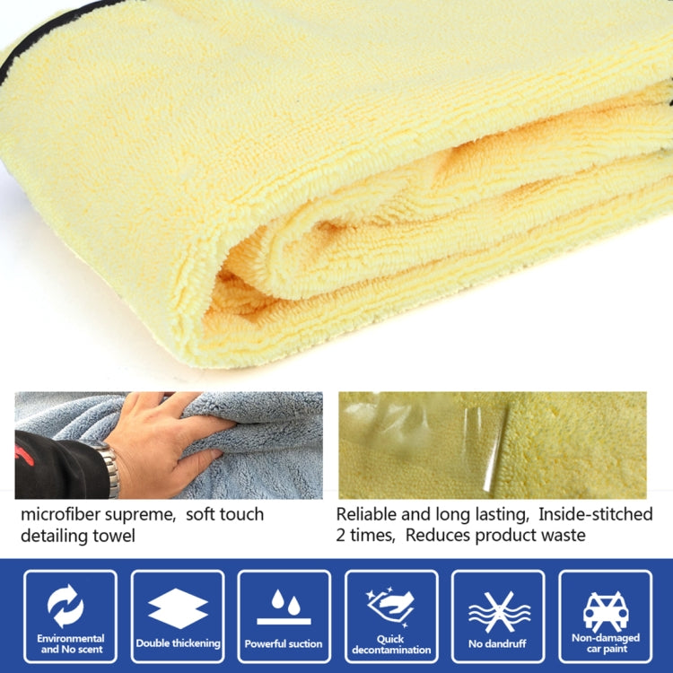 92 x 56cm Microfiber Absorbent Cleaning Drying Clean Cloth Car Care Wash Towel(Yellow)