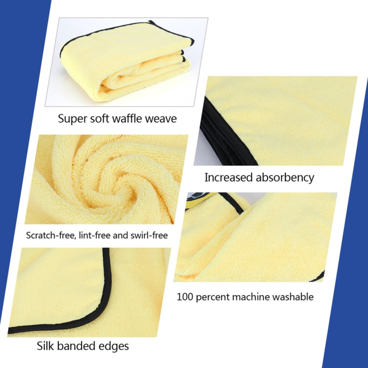 92 x 56cm Microfiber Absorbent Cleaning Drying Clean Cloth Car Care Wash Towel(Yellow)