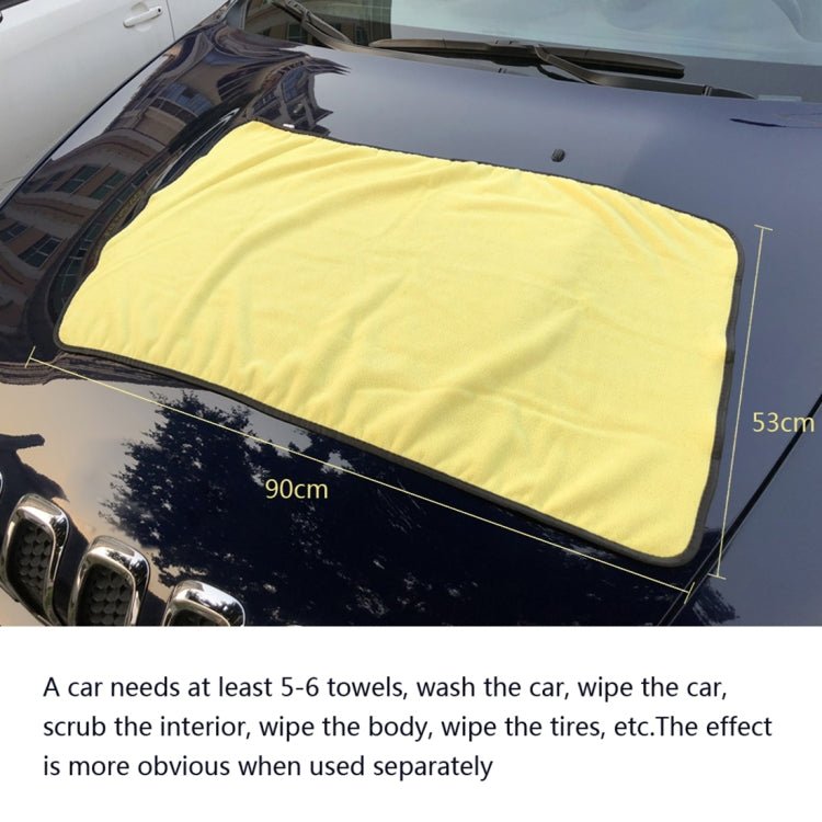 92 x 56cm Microfiber Absorbent Cleaning Drying Clean Cloth Car Care Wash Towel(Yellow)