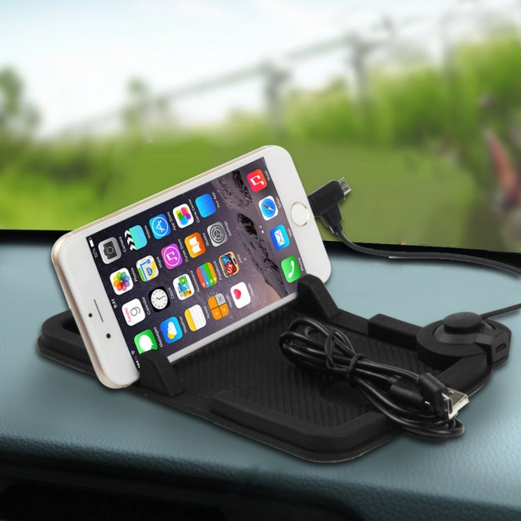 YL-530 Charging Cradle Dock Stand Anti-slip Silicone Pad Car Phone Holder, For iPhone, Galaxy, Huawei, Xiaomi, Sony, LG, HTC, Google and other Smartphones 2 in 1 Charging Cable