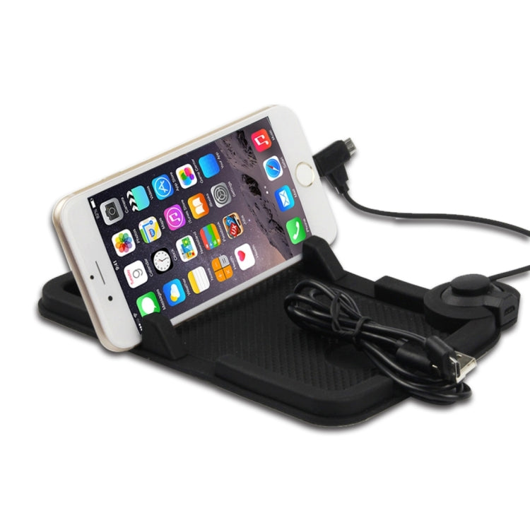 YL-530 Charging Cradle Dock Stand Anti-slip Silicone Pad Car Phone Holder, For iPhone, Galaxy, Huawei, Xiaomi, Sony, LG, HTC, Google and other Smartphones 2 in 1 Charging Cable