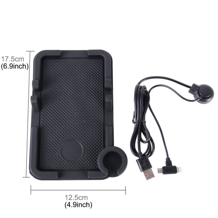 YL-530 Charging Cradle Dock Stand Anti-slip Silicone Pad Car Phone Holder, For iPhone, Galaxy, Huawei, Xiaomi, Sony, LG, HTC, Google and other Smartphones 2 in 1 Charging Cable