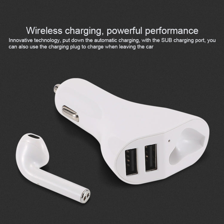 RV2 2 in 1 2.4A Dual USB Port Car Charger & V5.0 Bluetooth Headset, Support Hands-free Call