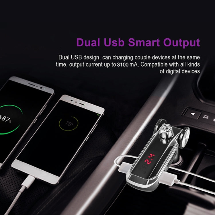 ZTB-018 Dual USB Charging Bluetooth FM Transmitter MP3 Player Car Kit, Support Hands-Free Call  & TF Card & U Disk
