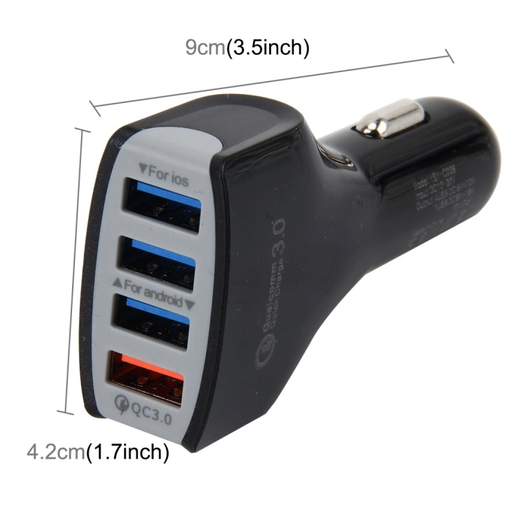 DC 12-24V Safety Quick Charger 3.0 Four Ports USB Charger 4 in 1 Car Charger Android IOS Universal