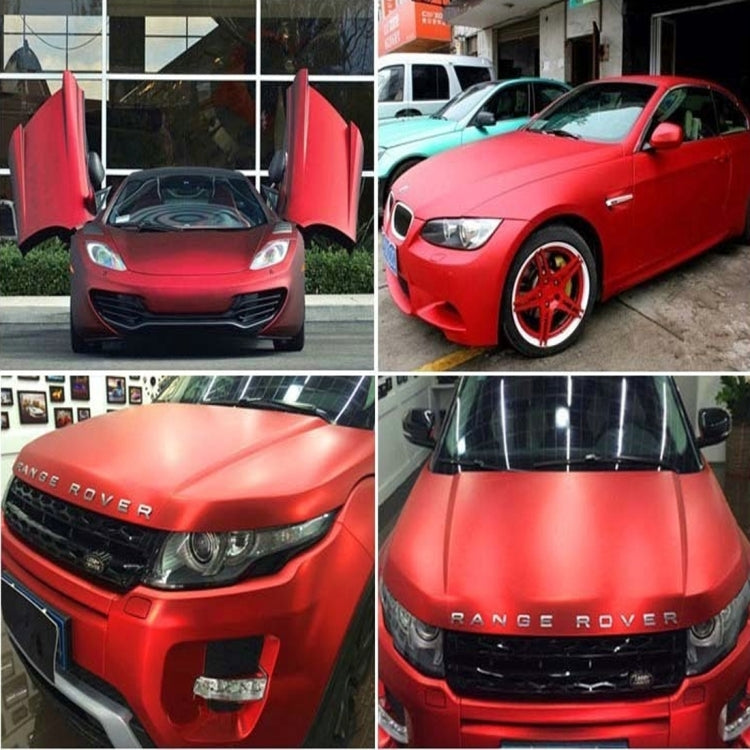 7.5m x 0.5m Ice Blue Metallic Matte Icy Ice Car Decal Wrap Auto Wrapping Vehicle Sticker Motorcycle Sheet Tint Vinyl Air Bubble(Red)