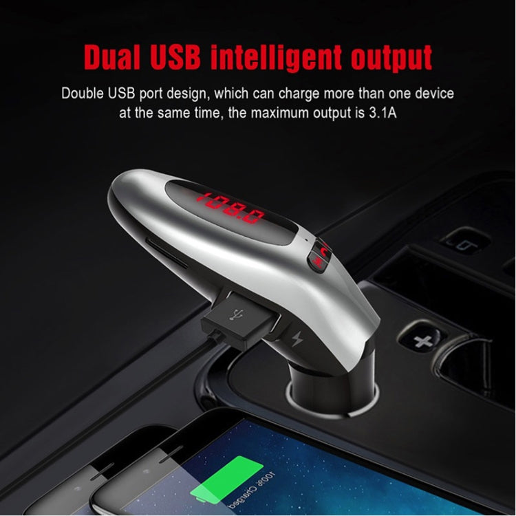 G96 Bluetooth Wireless Multi-function Car Kit MP3 Player FM Player Dual USB Charger with LED Screen, Support Hand-free and TF Card