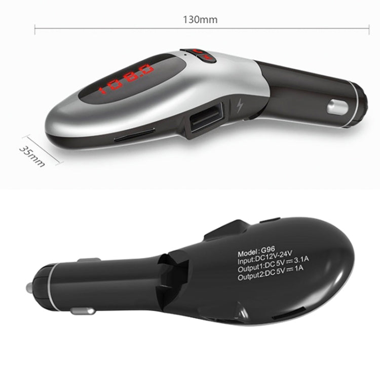 G96 Bluetooth Wireless Multi-function Car Kit MP3 Player FM Player Dual USB Charger with LED Screen, Support Hand-free and TF Card