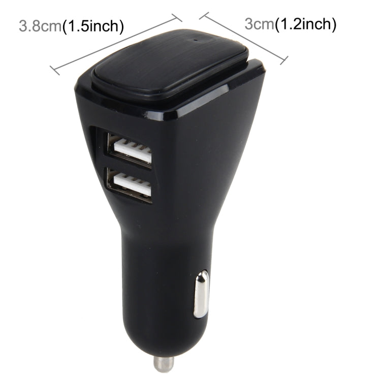 Magnetic Positioning Auto ON/OFF Bluetooth Earphone Mono BT Headset Car Charger Support Hands-free Call & 2.4A Double USB Fast Charging
