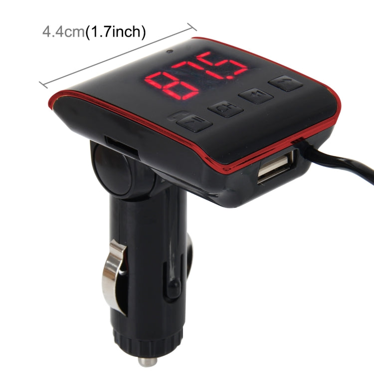 12-24V 2.1A Car MP3 Music Player Multi-function Wireless Car FM Player Wireless Car Charger with USB Port & LED Screen Support Hand-free and TF Card