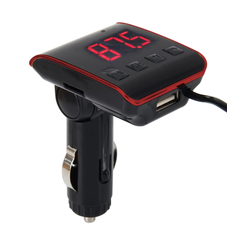 12-24V 2.1A Car MP3 Music Player Multi-function Wireless Car FM Player Wireless Car Charger with USB Port & LED Screen Support Hand-free and TF Card
