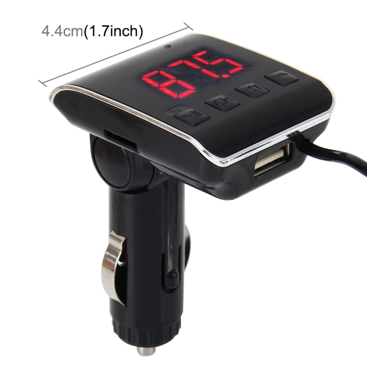 12-24V 2.1A Car MP3 Music Player Multi-function Wireless Car FM Player Wireless Car Charger with USB Port & LED Screen Support Hand-free and TF Card