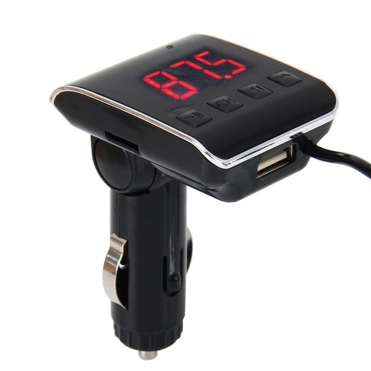 12-24V 2.1A Car MP3 Music Player Multi-function Wireless Car FM Player Wireless Car Charger with USB Port & LED Screen Support Hand-free and TF Card