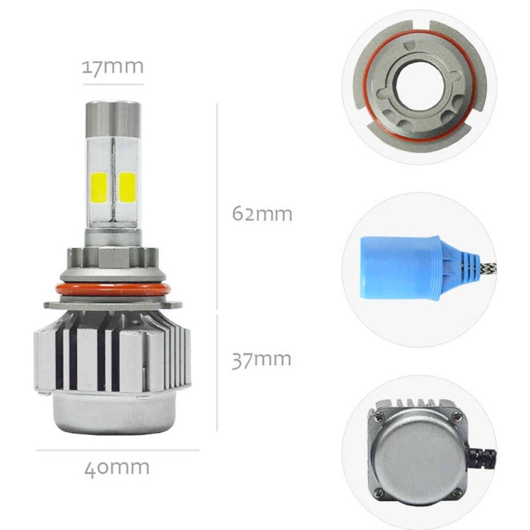 2 PCS WEIYAO V8 9004 36W 4800LM 6000K White Light Car 4 COB LEDs Headlight Kit, DC 12-24V