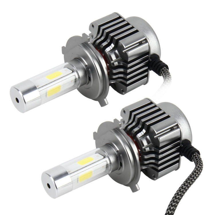 2 PCS WEIYAO V8 H4 36W 4800LM 6000K White Light Car 4 COB LEDs Headlight Kit, DC 12-24V