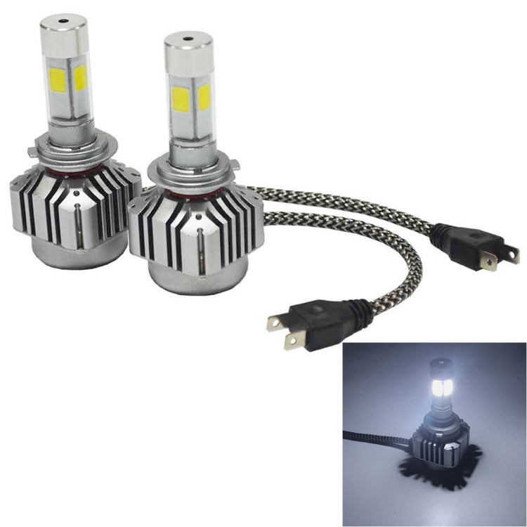 2 PCS WEIYAO V8 H7 36W 4800LM 6000K White Light Car 4 COB LEDs Headlight Kit, DC 12-24V