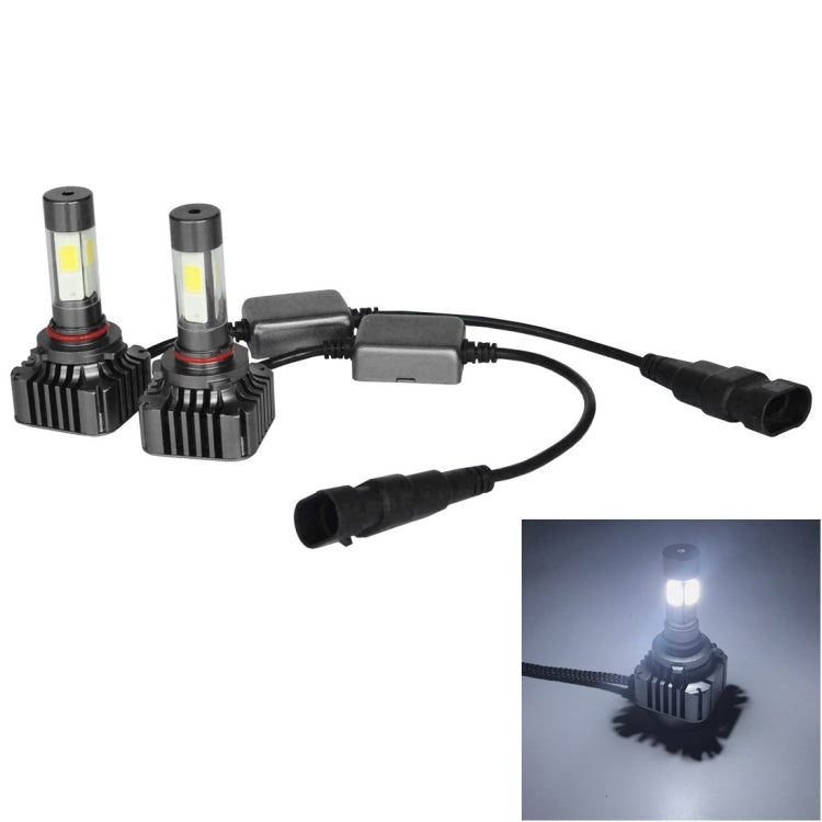 2 PCS WEIYAO V8s 9005 40W 9600LM 6000K White Light Car 4 COB LEDs Headlight Kit, DC 12-24V(Black)