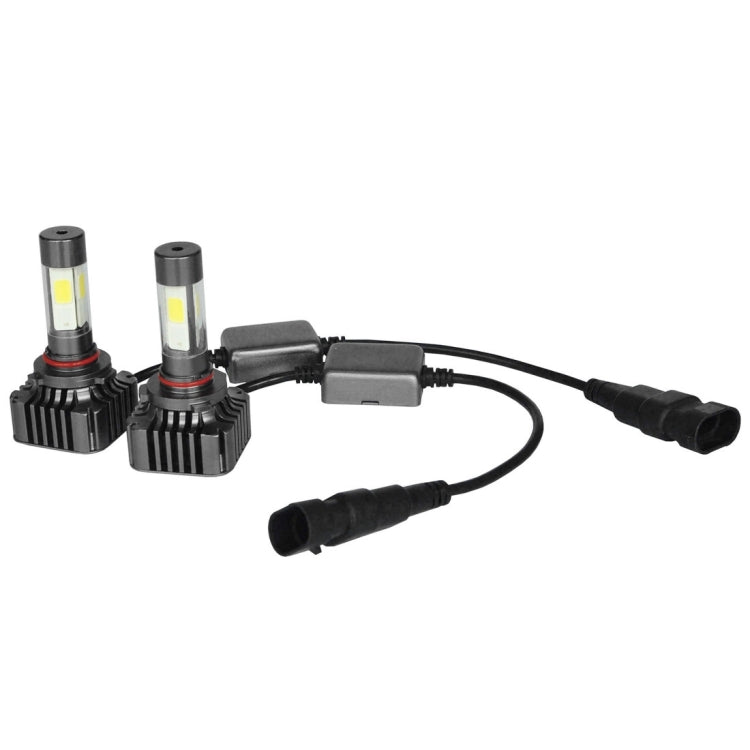 2 PCS WEIYAO V8s 9005 40W 9600LM 6000K White Light Car 4 COB LEDs Headlight Kit, DC 12-24V(Black)