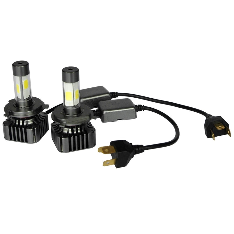 2 PCS WEIYAO V8s H4 40W 9600LM 6000K White Light Car 4 COB LEDs Headlight Kit, DC 12-24V(Black)