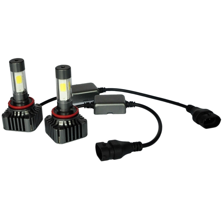 2 PCS WEIYAO V8s H11 40W 9600LM 6000K White Light Car 4 COB LEDs Headlight Kit, DC 12-24V(Black)