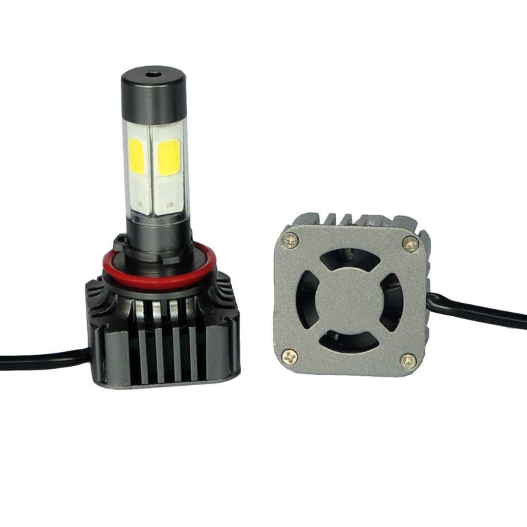 2 PCS WEIYAO V8s H11 40W 9600LM 6000K White Light Car 4 COB LEDs Headlight Kit, DC 12-24V(Black)