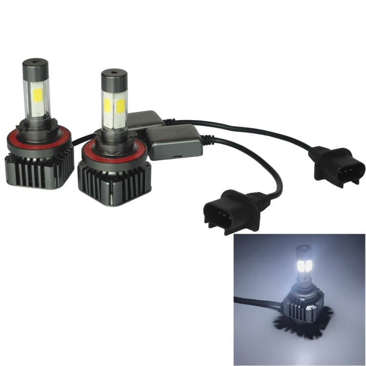 2 PCS WEIYAO V8s H13 40W 9600LM 6000K White Light Car 4 COB LEDs Headlight Kit, DC 12-24V(Black)
