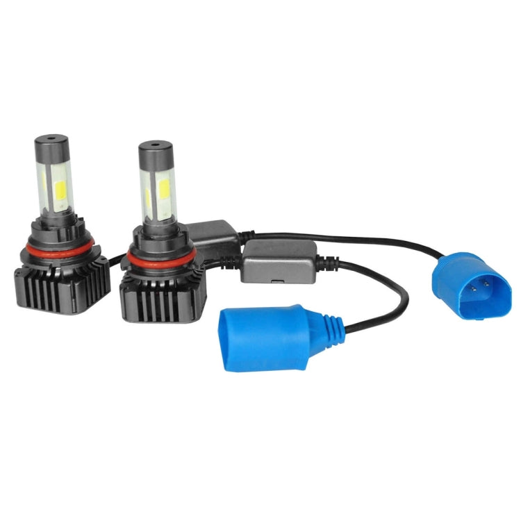 2 PCS WEIYAO V8s 9007 40W 9600LM 6000K White Light Car 4 COB LEDs Headlight Kit, DC 12-24V(Black)