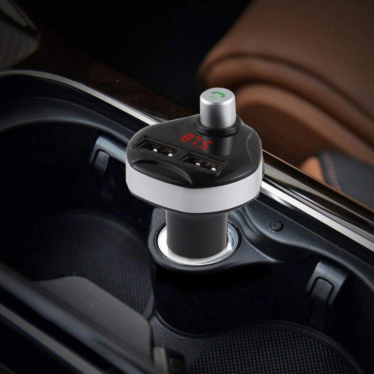 X13 Dual USB Charging Bluetooth FM Transmitter MP3 Player Car Kit, Support Hands-Free Call  & TF Card & U Disk(Black)