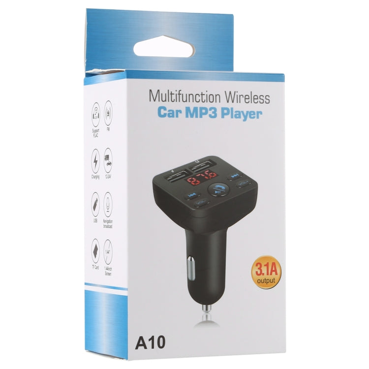 A10 Dual USB Charging Bluetooth FM Transmitter MP3 Player Car Kit, Support Hands-Free Call & TF Card & U Disk
