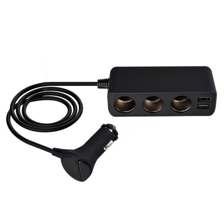 4.8A 80W Plastic Shell 3 Sockets in 1 Car Cigarette Lighter Car Charger Car Socket with Dual USB Ports