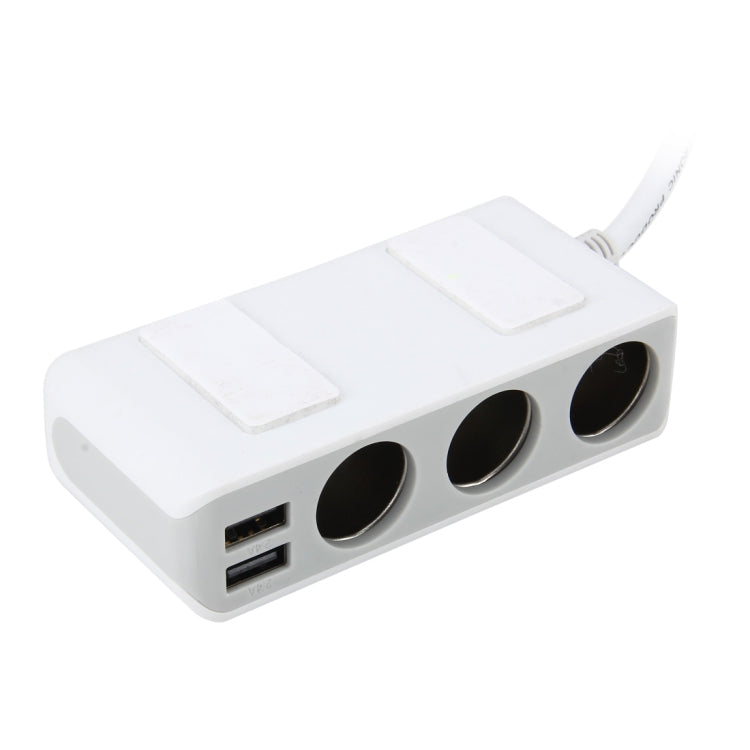 4.8A 80W Plastic Shell 3 Sockets in 1 Car Cigarette Lighter Car Charger Car Socket with Dual USB Ports