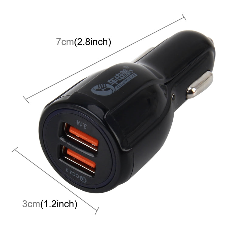 DC 12-24V Quick Charger 3.0 Car Charger with 3.1A Car Dual USB Chargers