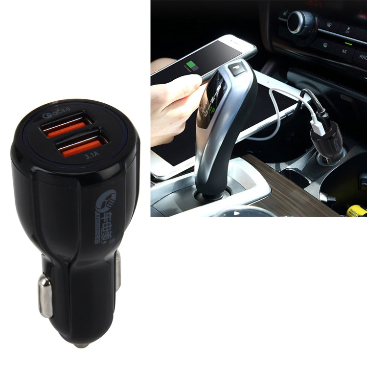DC 12-24V Quick Charger 3.0 Car Charger with 3.1A Car Dual USB Chargers