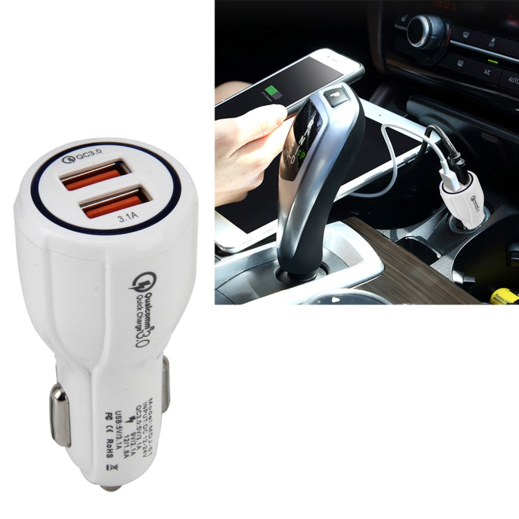 DC 12-24V Quick Charger 3.0 Car Charger with 3.1A Car Dual USB Chargers