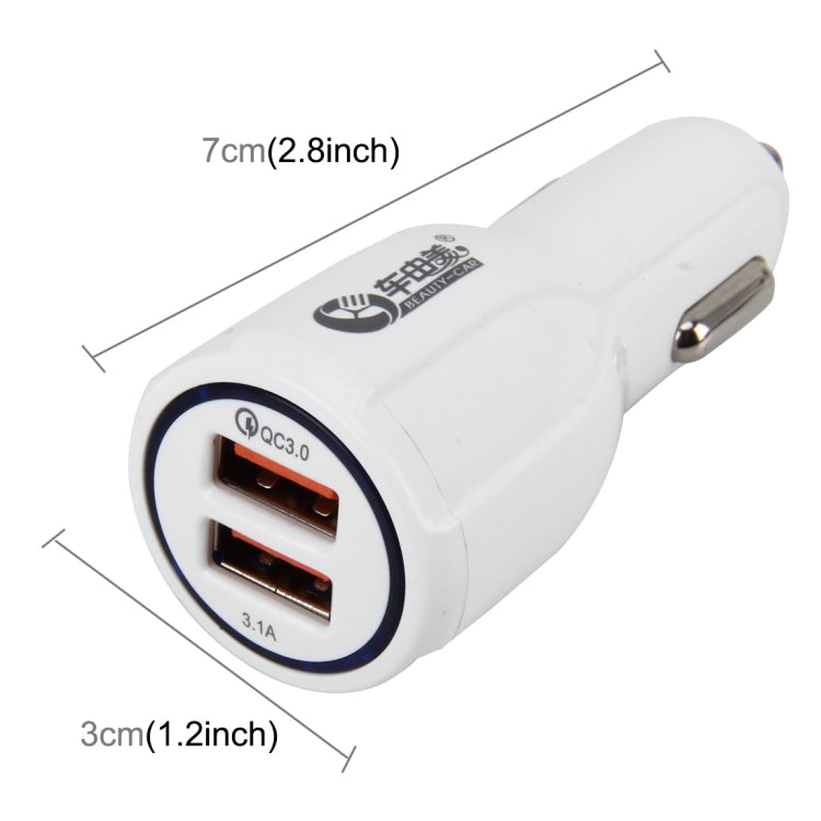 DC 12-24V Quick Charger 3.0 Car Charger with 3.1A Car Dual USB Chargers