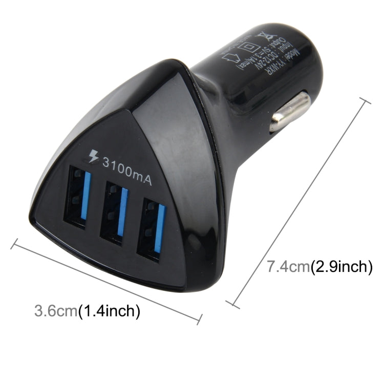 Safety Quickly Charger DC 12-24V Digital Charger Intelligent Matching Current Intelligent Charge 3 USB Ports Car Charger
