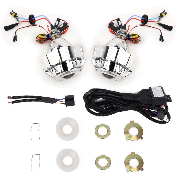 IPHCAR G262S 2 PCS H1 2.5 inch 12V Double Light Bi-Xenon Projector Lens Headlight with Light Bulb for Right Driving