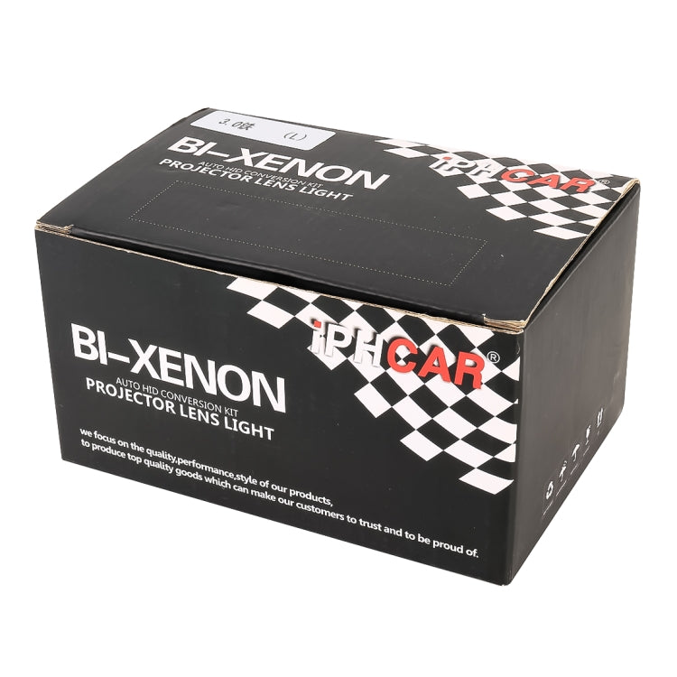 IPHCAR H1 3.0 inch Car Double Light Bi-Xenon Projector Lens Headlight without Light Bulb for Left Driving