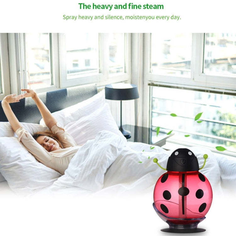 260ML 360 Degree Rotation Beetle Aromatherapy Air Purifier Humidifier with LED Light & Sucker Base for Home / Office / Car