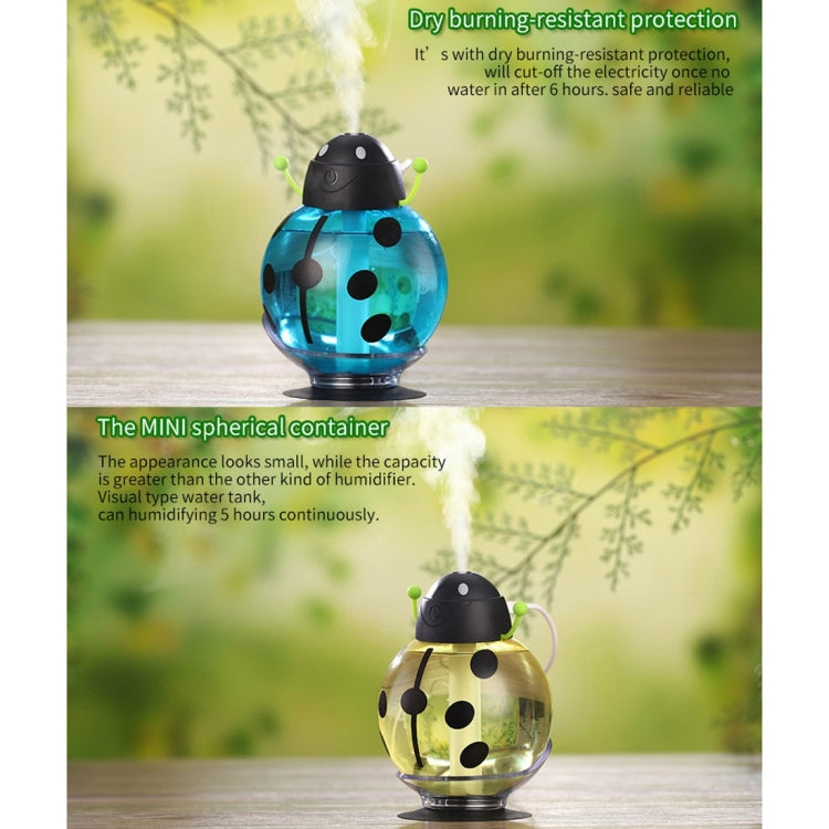 260ML 360 Degree Rotation Beetle Aromatherapy Air Purifier Humidifier with LED Light & Sucker Base for Home / Office / Car