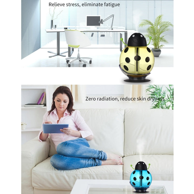 260ML 360 Degree Rotation Beetle Aromatherapy Air Purifier Humidifier with LED Light & Sucker Base for Home / Office / Car