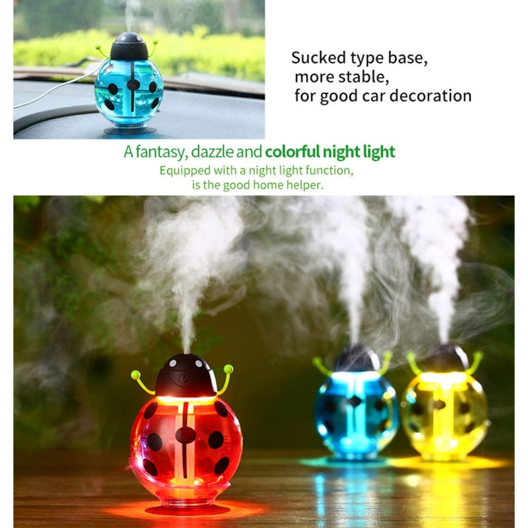 260ML 360 Degree Rotation Beetle Aromatherapy Air Purifier Humidifier with LED Light & Sucker Base for Home / Office / Car
