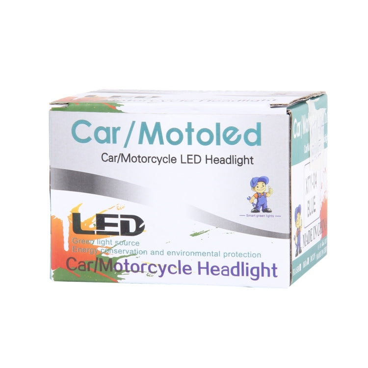10W 6000K 800LM 4 LED White Motorcycle Headlight Lamp with Blue Angle Eye Lamp, DC 9-36V
