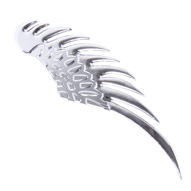 3D Angel Wing Metal Sticker Decal Auto Car Emblem Decal Decoration Color Silver