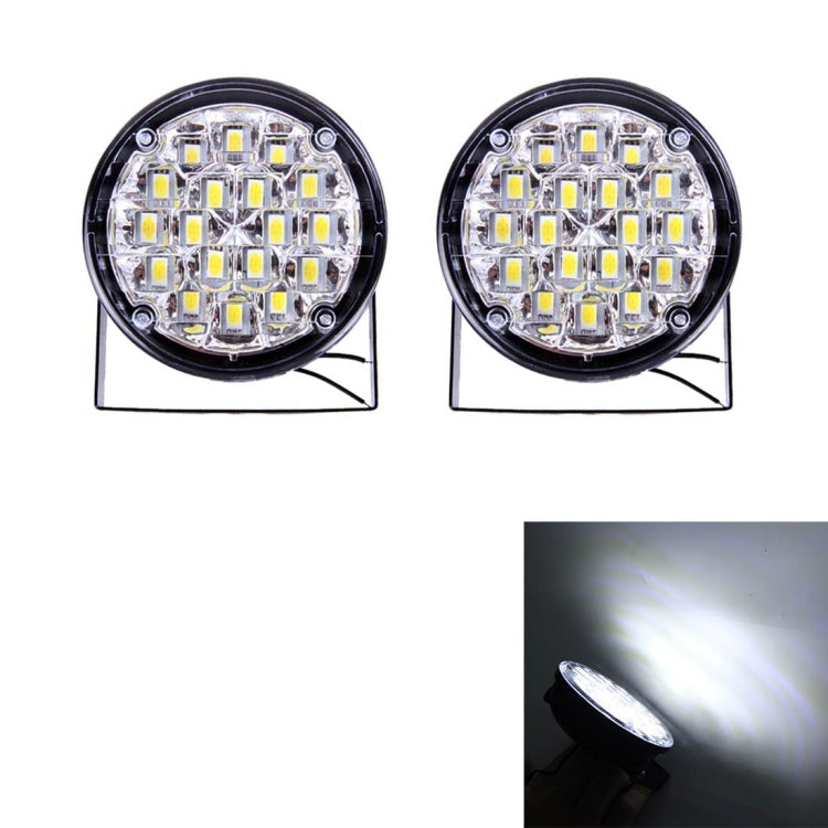 2 PCS HY-3017 6W 5000K 500LM White Light Car DRL Daytime Running Lights Lamp With 18 LED Lights, DC 12V